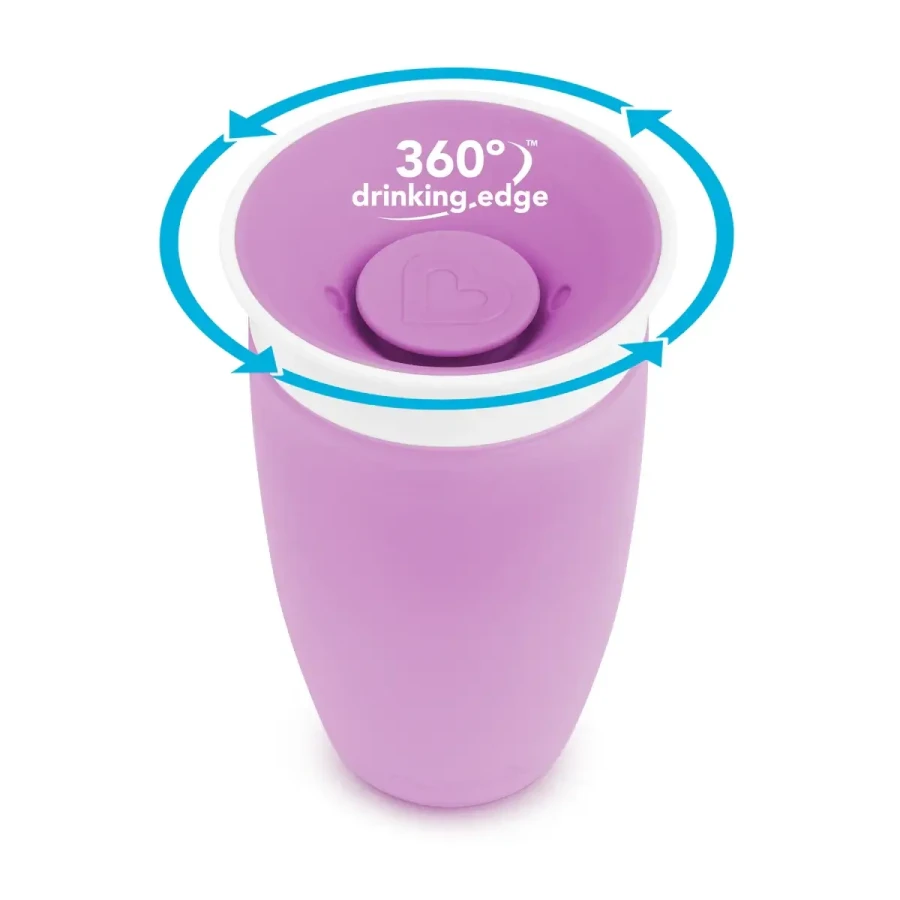 Kubek Miracle 360°, 296ml - fioletowy / Munchkin