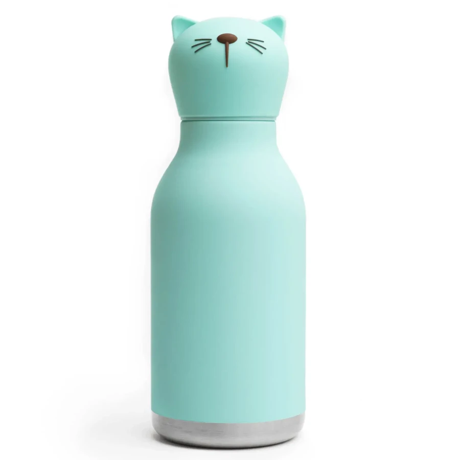 Butelka termiczna ze słomką Bestie, 460 ml - Kot / Asobu