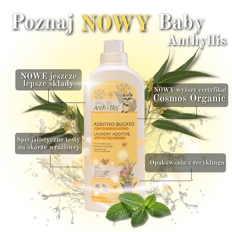 Eko dodatek do prania z aktywnym tlenem do odplamiania ubranek dziecięcych, 1l / Baby Anthyllis