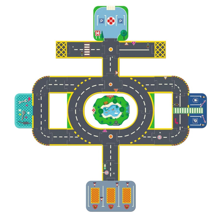 Drewniana układanka 3D MIASTO CRAZY MOTORS / Djeco