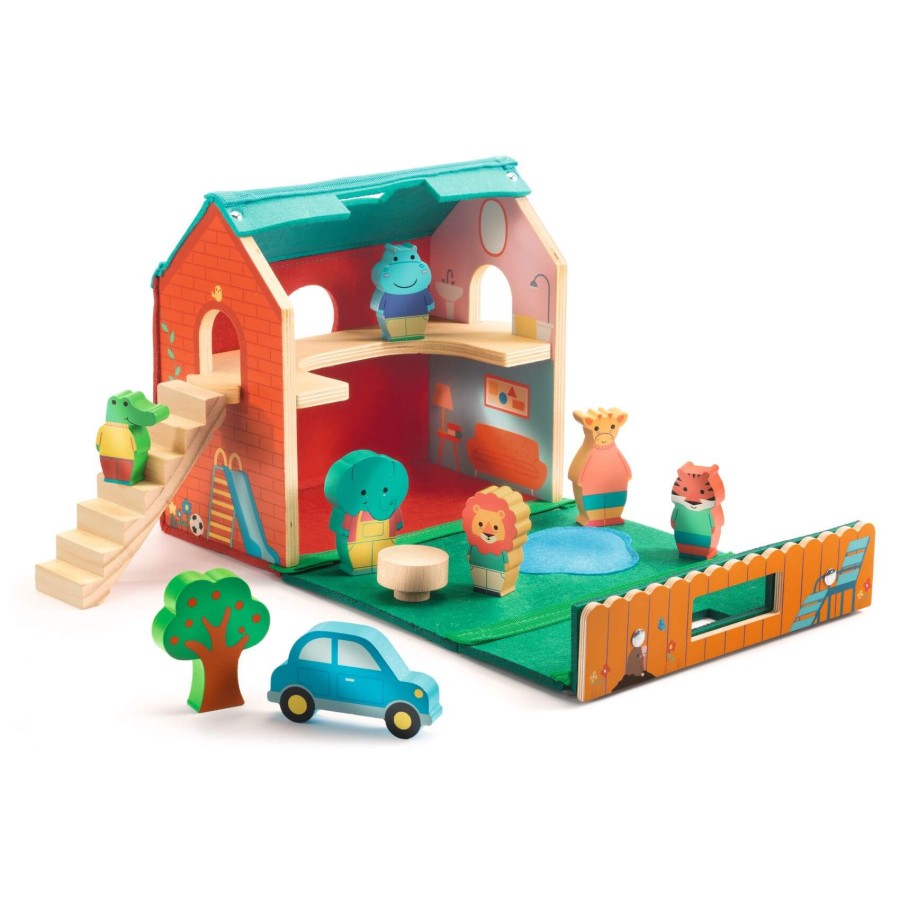 Drewniany domek z figurkami SOFTIHOUSE / Djeco