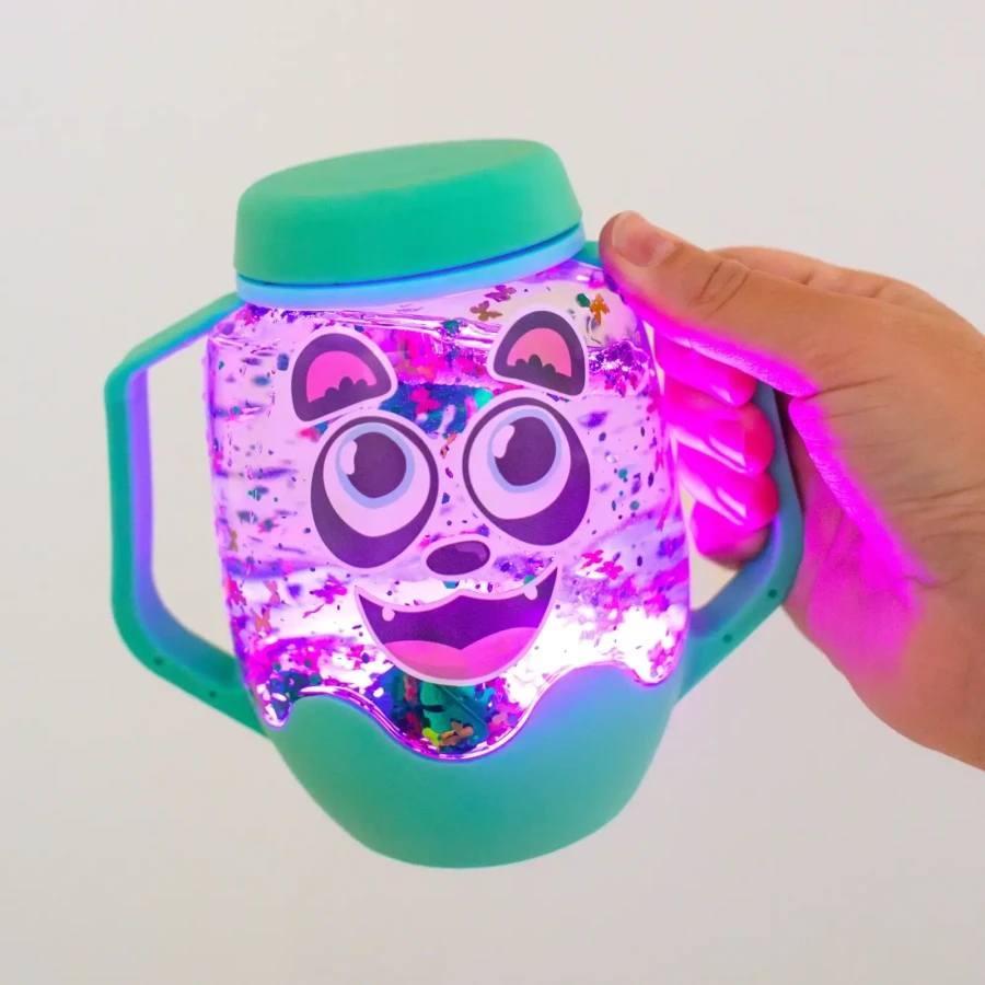 Zestaw sensoryczny DIY, świecący słoik z brokatami i figurkami Fun Fillers + naklejki gratis - ZOO / Glo Pals