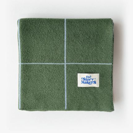 Koc merino 80 x 105 cm - oliwkowy / The Story Makers