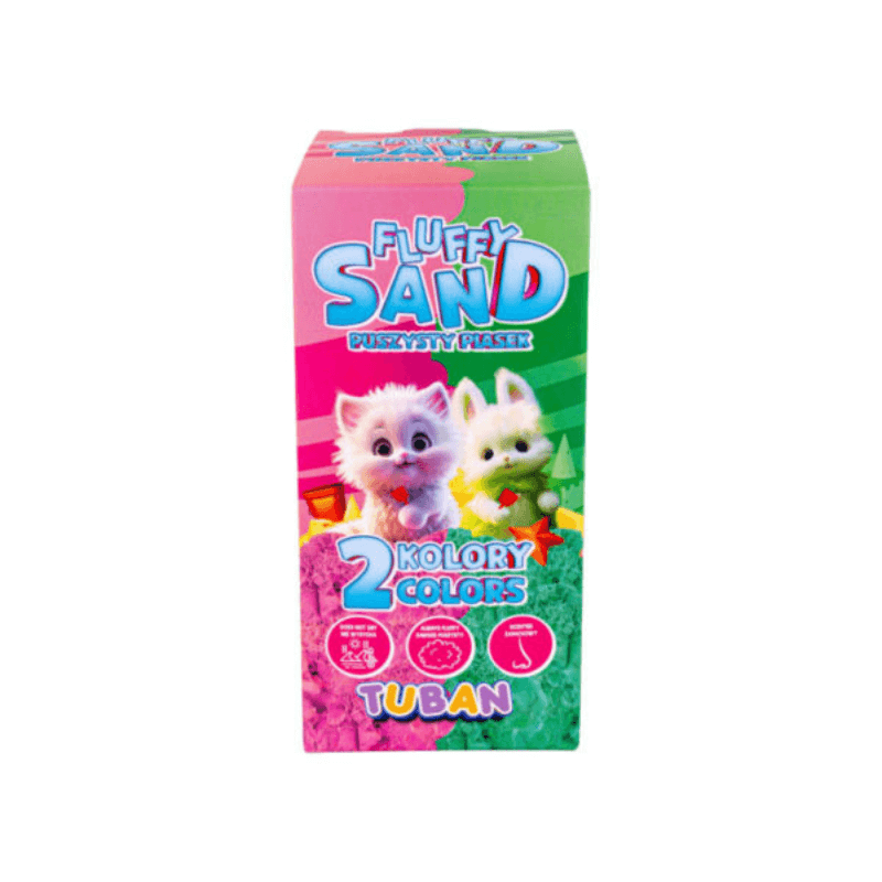 Zestaw Fluffy Sand puszysty piasek różowy & zielony 2 x 70 g / Tuban