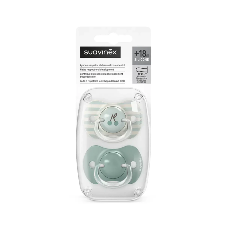 Smoczek fizjologiczny SX Pro Birdies +18m - miętowy, 2szt. / Suavinex