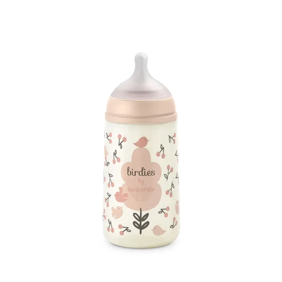 Butelka fizjologiczna SX Pro średni przepływ Birdies, 270ml - różowa / Suavinex