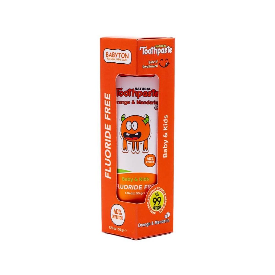 Naturalna pasta do zębów dla dzieci bez fluoru, 50g - słodkie cytrusy / Babyton