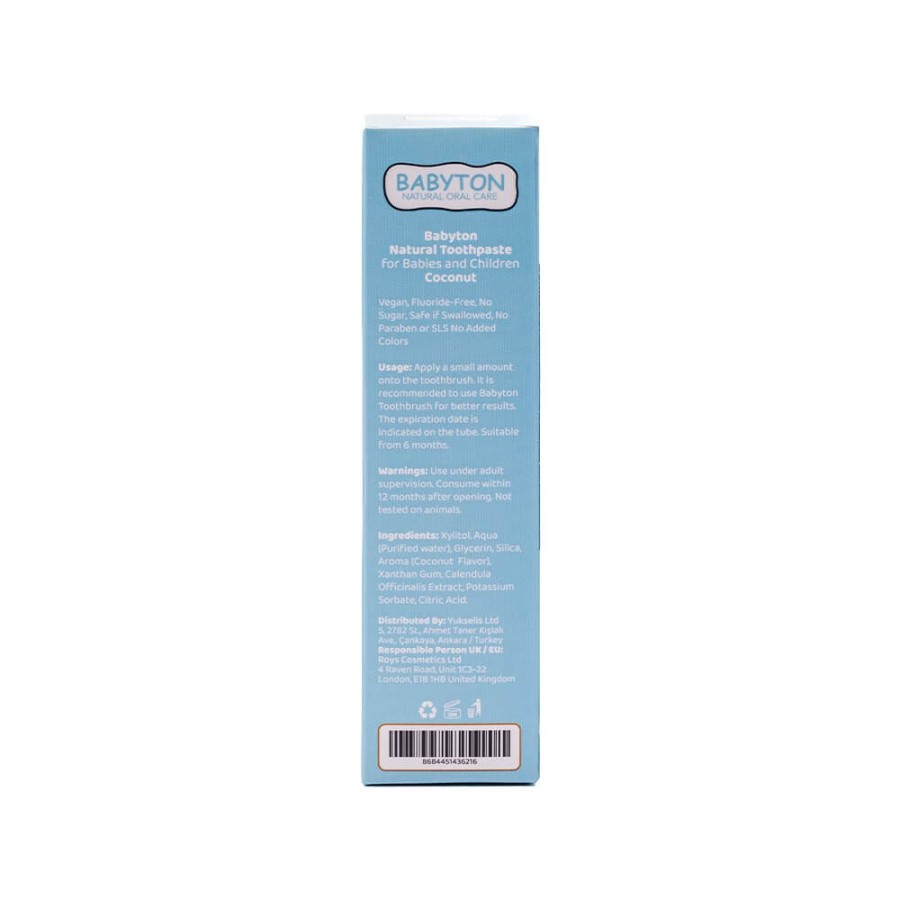 Naturalna pasta do zębów dla dzieci bez fluoru, 50g - kokosowa / Babyton