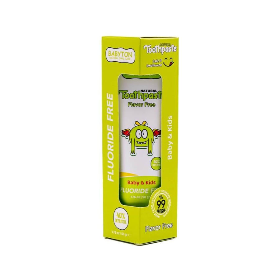 Naturalna pasta do zębów dla dzieci bez fluoru, 50g - bezsmakowa / Babyton