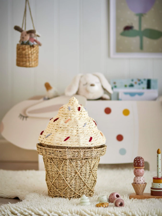 Kosz do przechowywania Cillie - Nature, Seagrass / Bloomingville Mini