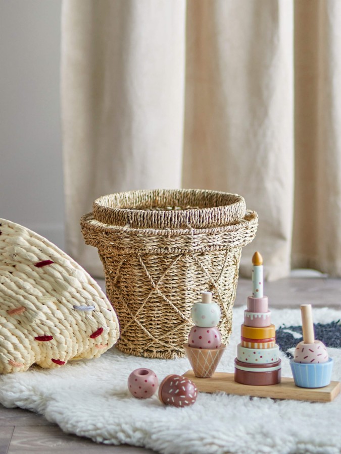 Kosz do przechowywania Cillie - Nature, Seagrass / Bloomingville Mini