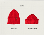 Czapka w prążek 100% wełny merino Ryś - jasny szary / Kopyto