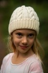 Czapka warkocz 100% wełny merino Owieczka - kremowy / Kopyto