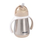 Butelka - kubek niekapek stalowa ze słomką 250 ml - Clay Earth / Beaba