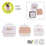 Pojemnik na przekąski snackbox ze stali nierdzewnej 3 szt. Tiny Team Kotek / Lassig