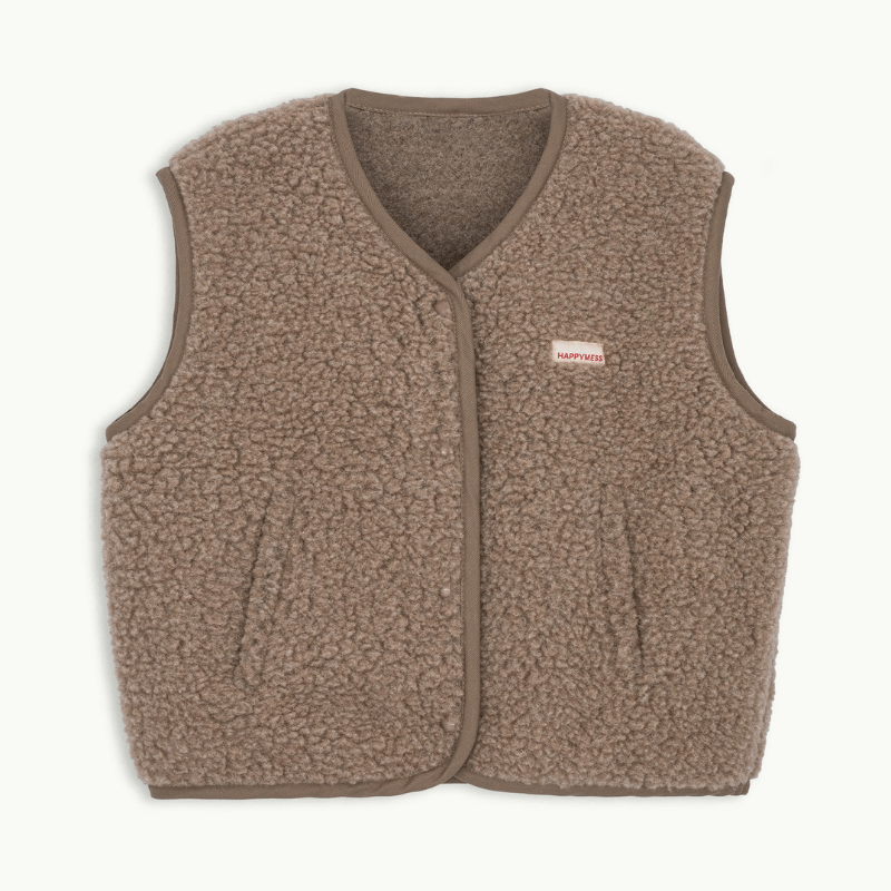 Kamizelka merino dla dorosłych - hazelnut / Happymess