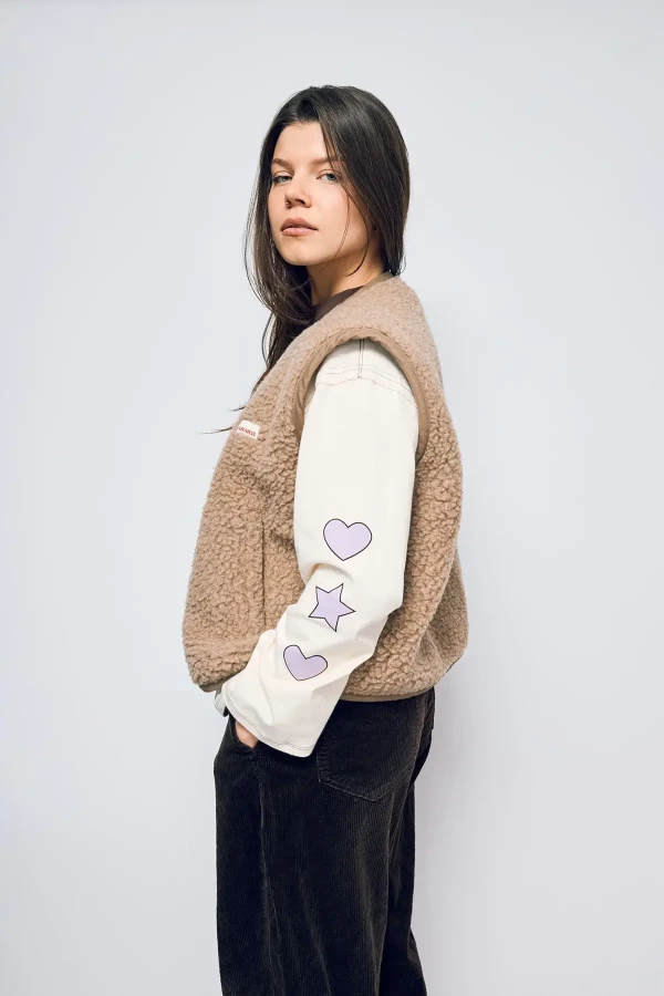 Kamizelka merino dla dorosłych - hazelnut / Happymess