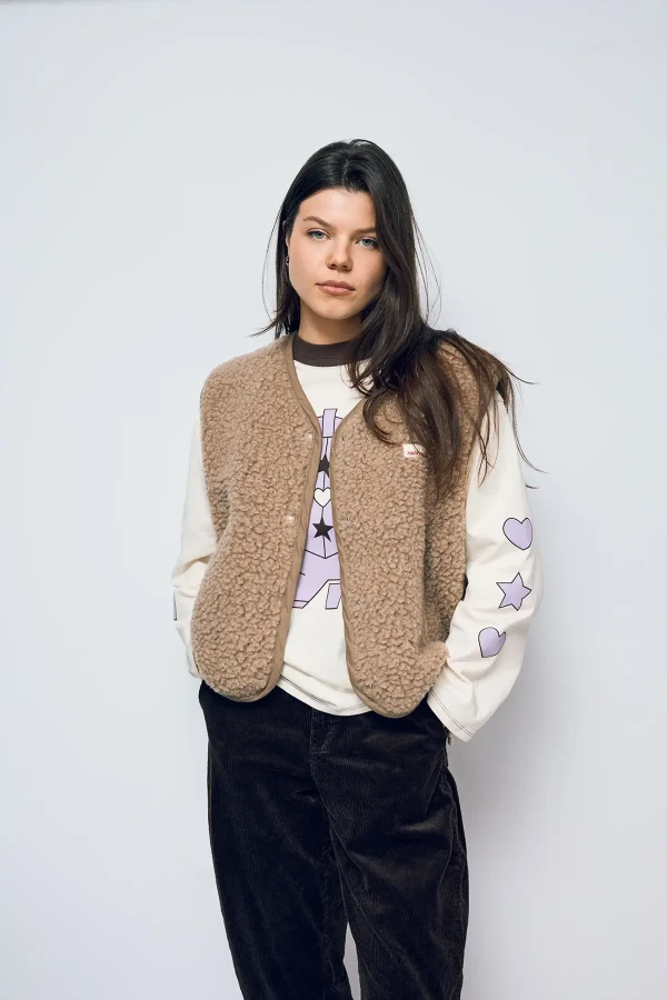 Kamizelka merino dla dorosłych - hazelnut / Happymess