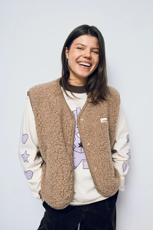 Kamizelka merino dla dorosłych - hazelnut / Happymess