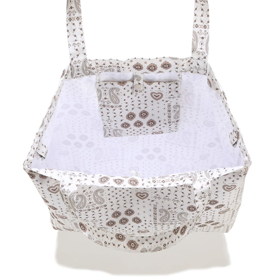 Shopper Bag z kieszonką BANDANA CREAM / La Millou