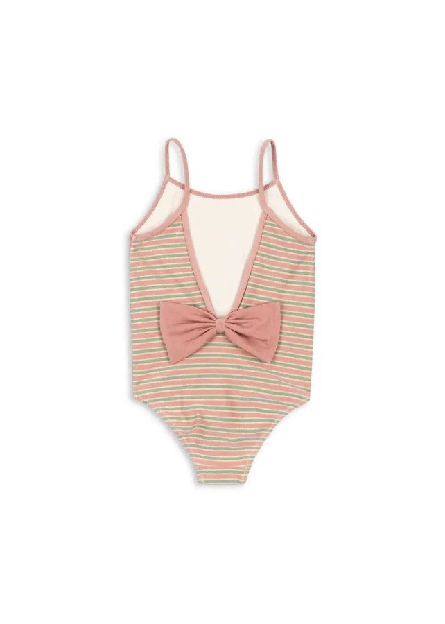Jednoczęściowy strój kąpielowy Bowwow - blush stripe / Konges slojd
