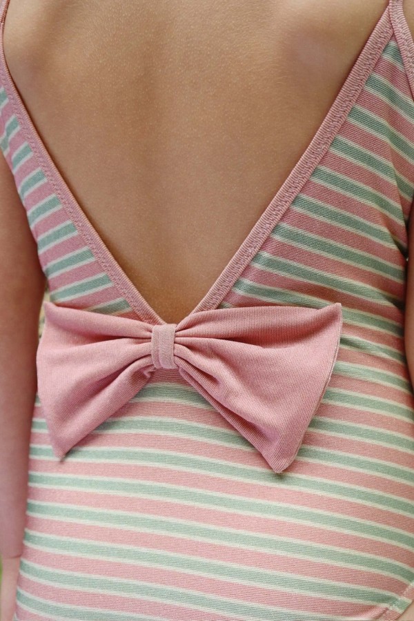 Jednoczęściowy strój kąpielowy Bowwow - blush stripe / Konges slojd