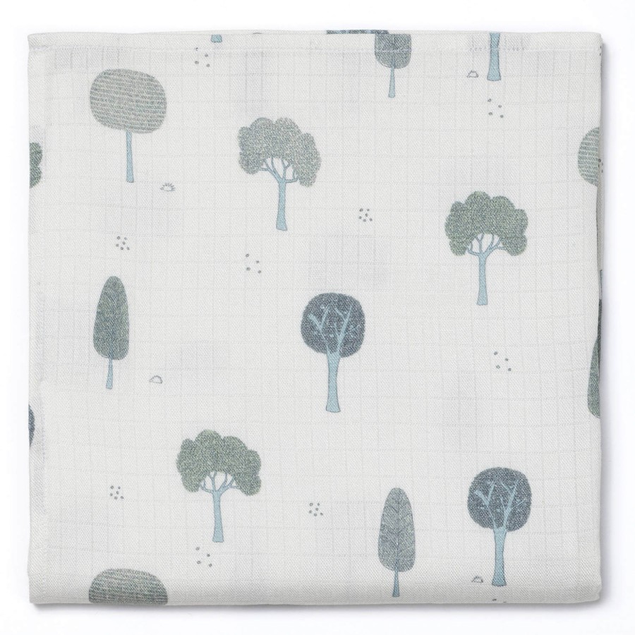 Pieluszka muślinowa 50x50 cm - TREES / Pink no More