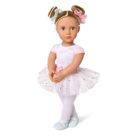 Lalka KASSIA 46cm - Baletnica z koczkami i motywem tęczy / OurGeneration