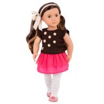Lalka AVIA 46cm - Brunetka w bluzce z pomponikami / OurGeneration