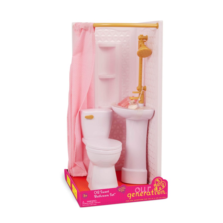 Zestaw mebli dla lalki - Łazienka z wyposażeniem - Sweet Bathroom Set / OurGeneration