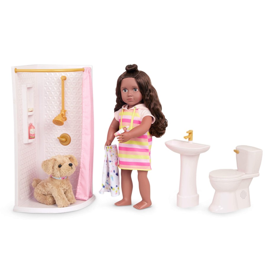 Zestaw mebli dla lalki - Łazienka z wyposażeniem - Sweet Bathroom Set / OurGeneration