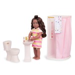Zestaw mebli dla lalki - Łazienka z wyposażeniem - Sweet Bathroom Set / OurGeneration