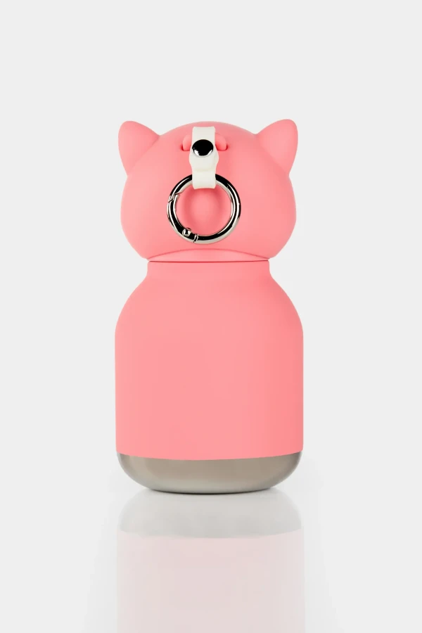 Butelka termiczna ze słomką Mini Bestie, 200 ml - Różowy Lis / Asobu