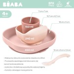 Komplet naczyń z silikonu z przyssawką Cotton candy / Beaba