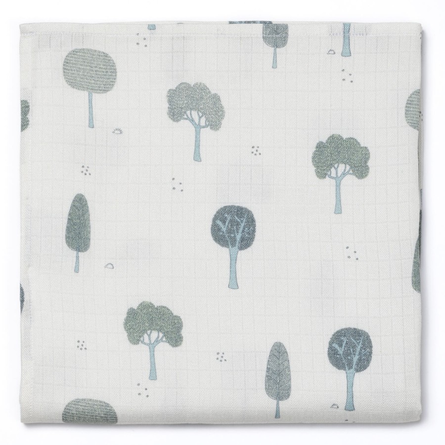 Pieluszka muślinowa 75x75 cm - TREES / Pink no More