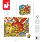 Puzzle w walizce Królestwo smoków 54 elementy 5+ / Janod