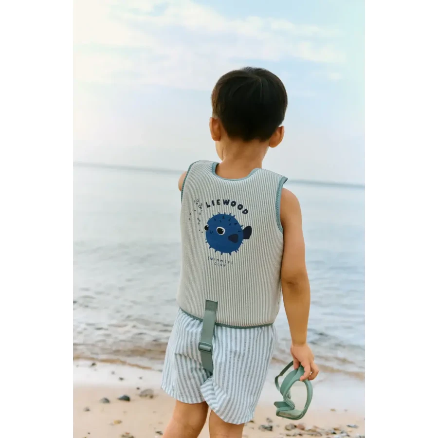 Kamizelka do pływania Dove Seersucker Swim Vest - Peppermint, Sandy / Liewood