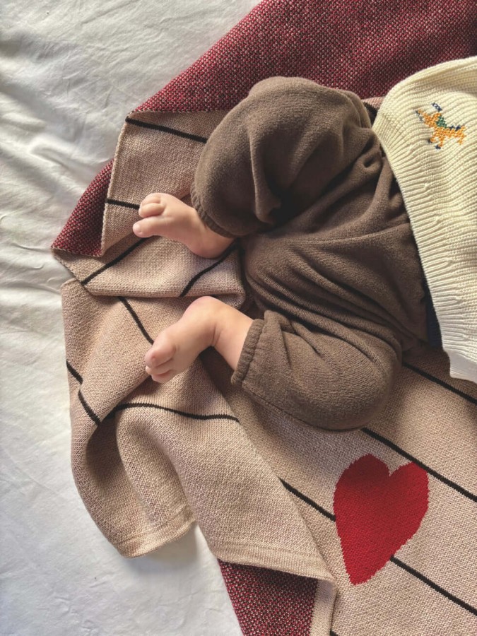 Koc merino - sweatheart baby bordowy / The Story Makers
