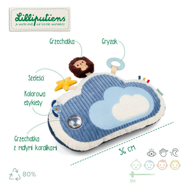 Poduszka aktywizująca wielofunkcyjna Piesek Jules 3m+ / Lilliputiens