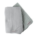 Podkład muślinowy na przewijak MATTY™ 2-pak - grey, sage green / Leander