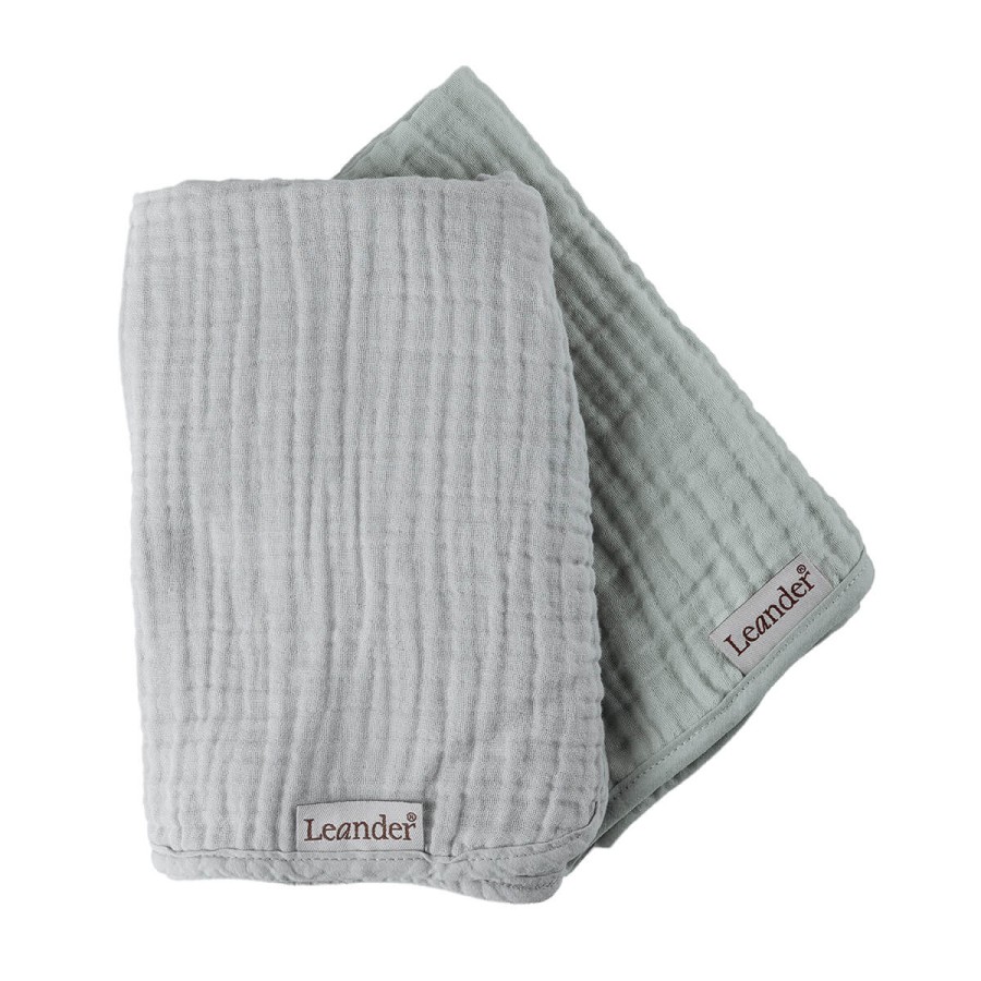 Podkład muślinowy na przewijak MATTY™ 2-pak - grey, sage green / Leander