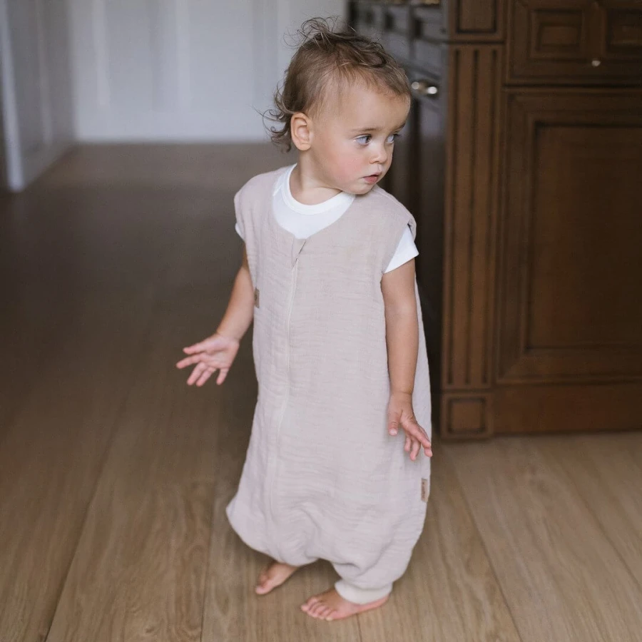 Śpiworek do spania muślinowy z nogawkami 0,5 TOG Malaga - Beige / Zaffiro