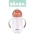 Bidon tritanowy ze słomką, 300 ml - terracotta / Beaba