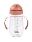Bidon tritanowy ze słomką, 300 ml - terracotta / Beaba