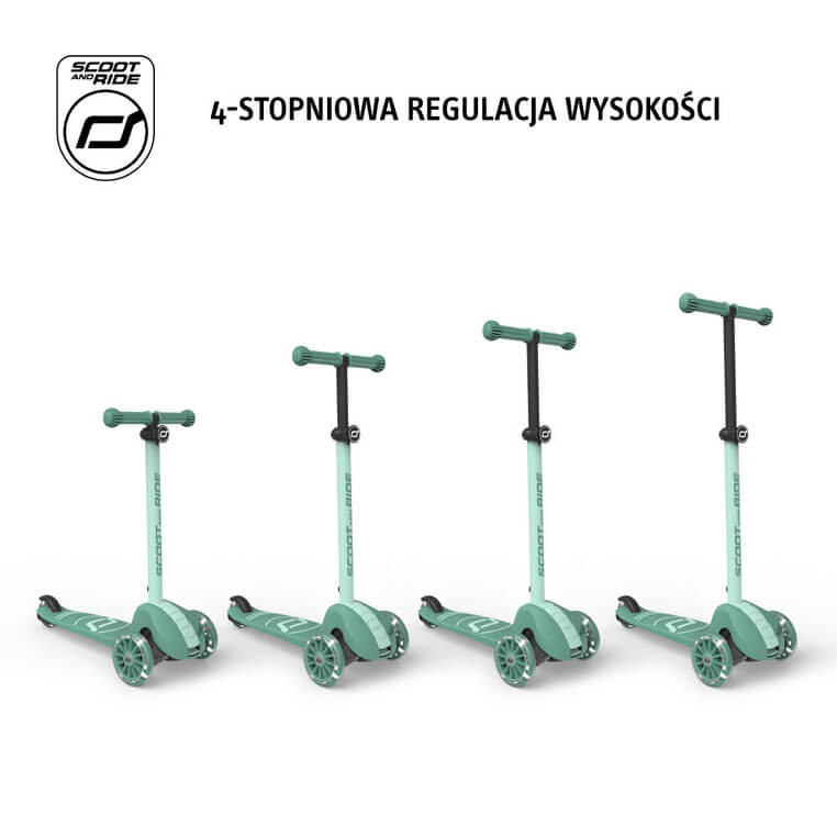 Highwaykick 3S Hulajnoga z systemem sterowania 2w1 i kółkami LED składana 3+ Forest / Scootandride