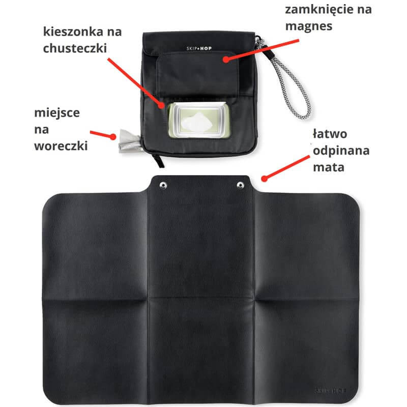 Przewijak podróżny organizer Clean Slate - Black / Skip Hop