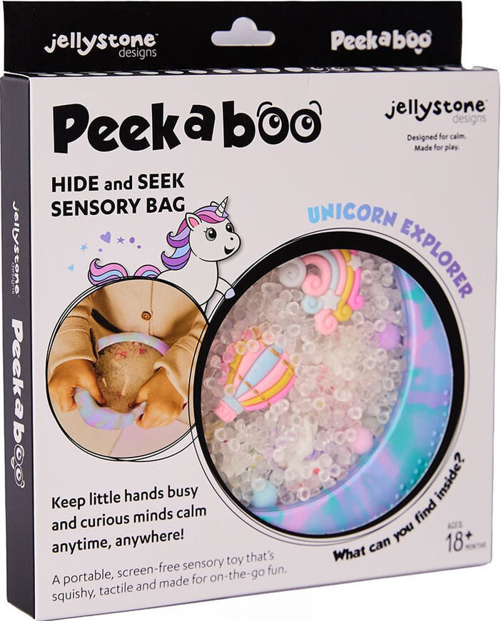 Sensoryczny dysk z figurkami A-Ku-Ku! Peekaboo - Jednorożec / Jellystone