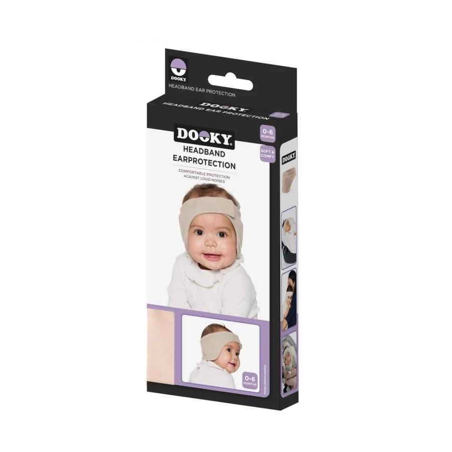 Słuchawki ochronne opaska 0-6m - Beige / Dooky