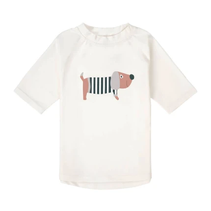 Koszulka do pływania z krótkim rękawem przeciwsłoneczna UV60 Splash & Fun Beach Dog - Sea Salt / Lassig
