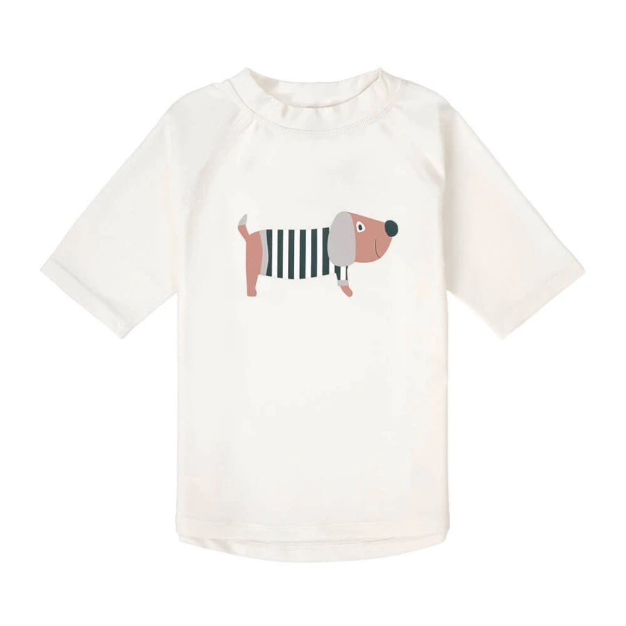 Koszulka do pływania z krótkim rękawem przeciwsłoneczna UV60 Splash & Fun Beach Dog - Sea Salt / Lassig